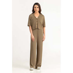 Ensemble coordonné décontracté pour femmes WM-COD-SS26-501T Coupe classique Tissu tricoté Tenue deux pièces pour le printemps/été Taille XXS - Product Image 2