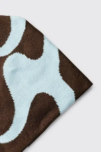 Bonnet en tricot jacquard unisexe personnalisé avec logo, style bobble, chaud pour l'hiver, réglable, pour le cyclisme et le sport quotidien - Product Image 4