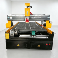 Routeur CNC 4 axes pour métal / Routeur CNC 3D 1325 avec broche rotative et refroidissement par air / Machine de gravure CNC pour le bois