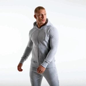 Sudadera con Capucha y Cremallera Bordada de la Mejor Calidad, Holgada, para Gimnasio, Entrenamiento, Duradera, Antiencogimiento, de Forro Polar Deportivo, Estilo Urbano - Product Image 3