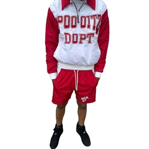 Chaqueta y pantalones cortos cortavientos deportivos personalizados, ropa de calle ligera, chándales de nailon para hombre, conjuntos de pantalones cortos cortavientos - Product Image 2