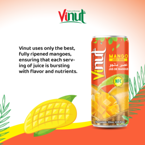 Bebida natural para Vinut NFC 250ml Mango Juice Energy Drink Hecho con jugo real OEM ODM de la fábrica de Vietnam - Product Image 4