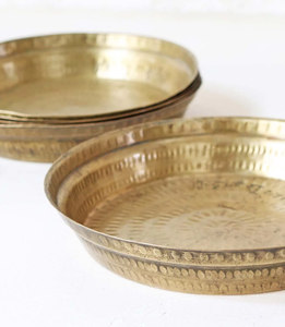 จานชามสลัดสีทองและชามผลไม้ทำจากอลูมิเนียมทรงกลมทำด้วยมือ - Product Image 4