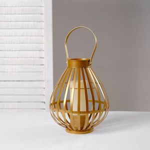 <b>Large</b> Gold Metal <b>Lantern</b> Home Indoor/Outdoor Camping Floor <b>Lantern</b> with Glass Christmas Home Decorative <b>Lantern</b> - Product Image 3