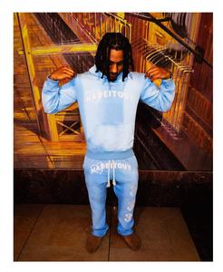 Sweat à capuche avec patch brodé en strass personnalisé OEM et pantalon de survêtement délavé à l'acide ensemble deux pièces pour hommes - Product Image 6