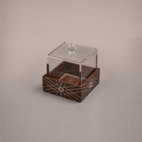 Mini forme carrée nouveau Style bois et nacre incrustation boîte à bijoux/boîte-cadeau indien fait à la main par RF Crafts