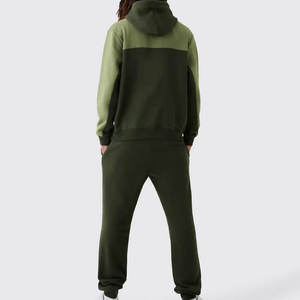 Sweat à capuche en coton personnalisé OEM, pantalon de survêtement grande taille pour homme, survêtement évasé, ensemble jogging deux pièces pour homme, 2025 - Product Image 3