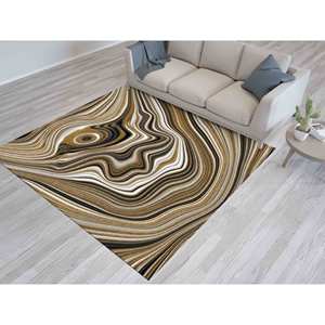 Tapis en marbre doré : motif scintillant à l'encre d'alcool, décoration de bureau moderne, tapis fin non tissé - Product Image 4