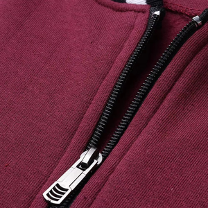 แจ็กเก็ตสีน้ำตาลแดงมีสไตล์สำหรับผู้ชายเหมาะสำหรับชุดในชีวิตประจำวันสวมใส่สบายพร้อมรายละเอียดลายทาง - Product Image 4