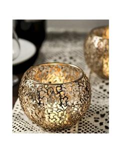 Beautiful traditional theme metal candle votive holder for antique inspired dinner decor and home styling - Product Image 1