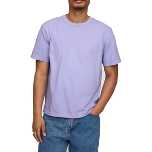 Camiseta de peso pesado de gran tamaño para hombre, Camiseta de algodón de alta calidad recortada con lavado ácido en blanco, camisetas holgadas con hombros caídos - Product Image 2