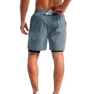 Pantalones cortos de gimnasio deportivos personalizados, cintura elástica ecológica, recién llegados, pantalones cortos informales, patrón sólido, diseño de logotipo personalizado, venta en línea - Product Image 3