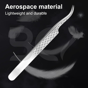 High Quality With Custom Textured Curved Tip Extension Tweezers Fine Tip Premium Quality Eyelash Grafted Tweezers - Product Image 5