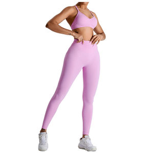 Conjunto de yoga transpirable Material sólido duradero con patrón a cuadros Gimnasio Fitness Ropa deportiva para entrenamiento y ropa de gimnasio - Product Image 2