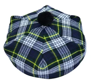 苏格兰国家格子呢Tam o'shanter帽子格子呢塔米帽子贝雷帽巴尔莫勒尔苏格兰塔米帽子。