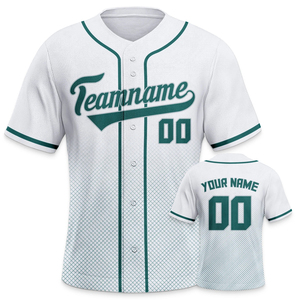 Top Selling White Green Kids <b>Baseball</b> Jersey Personalized Printed Team Name Youth Button Uniform for Plus Size Sportswear Set - Product Image 1