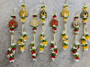 Lotus décoratif coloré indien suspendu pour décorations murales de mariage pour escaliers et toile de fond Ganpati - Product Image 4