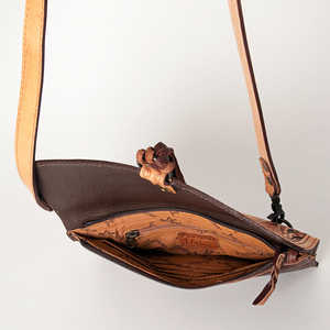 Handmade Genuine Leather Crossbody Bag with <b>Tassel</b> Vintage Floral Tooled Carved Shoulder Purse Stylish Lady's Western <b>Handbag</b> - Product Image 6