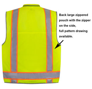 Chaleco de Seguridad de Alta Visibilidad Unisex para Topógrafo, ANSI/ISEA Clase II, Resistente, de Poliéster, Resistente al Fuego, Transpirable y Reflectante - Product Image 5