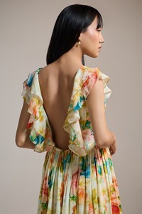 Vestido de Algodón Modal con Estampado Floral Hecho a Mano en India, Dulce Vestido de Novia para Luna de Miel, Regalo para Ella, Ropa de Verano de Manga Corta - Product Image 3