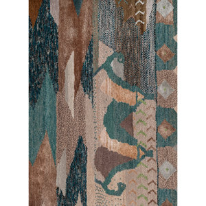 Tapis en laine et soie de bambou noué à la main Freedom Manchaha, motif géométrique, tapis de salon - LES-8373 - Product Image 3