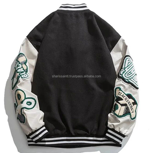 Men's Women's Letterman <b>Jackets</b> High Street Canvas Baseball <b>Jacket</b> Embroidered Design Stand Winter Loose Fit for Youth - Product Image 4