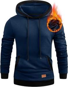 เสื้อสเวตเตอร์มีฮู้ดลำลองแขนยาวผ้าฝ้ายของผู้ชาย - Product Image 3