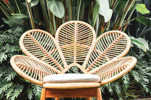 Silla de mimbre para interiores, nuevo diseño, aspecto de bambú, restaurante, exterior e interior - Product Image 4