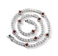 Collier chaîne tennis hip-hop en argent sterling plaqué or 18 carats avec moissanite |   Chaîne de superposition légère et durable certifiée pour la fabrication de glaces
