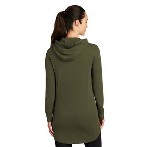 Vestido Gris Informal con Cordón Ajustable, Manga Larga, Vestido Sólido Ligero con Capucha - Product Image 5