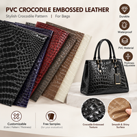 Tissu en cuir synthétique PU vegan gaufré personnalisable effet crocodile pour sacs à main et sacs