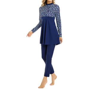 Maillots de bain à séchage rapide imperméables à imprimé arabe traditionnel très vendus, vêtements de plage sexy, ensemble 2 pièces, hijab, mode féminine islamique - Product Image 3