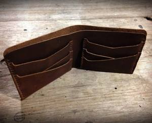 Portefeuille en cuir vintage à deux volets de haute qualité pour hommes WML-0116 logo en cuir véritable personnalisable en usine - Product Image 4