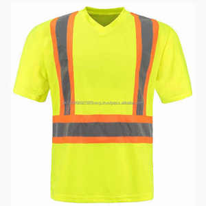 100% Polyester Black Hi Vis T-Shirts for Men Reflective Safety Construction Workwear Hi Visibility Winter <b>Clothing</b> - Product Image 3