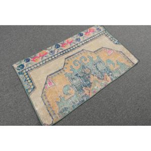 Tapis de 1,8 x 3,1 pieds, tapis turc vintage, tapis en laine rayé bleu - Product Image 4