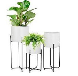 Support de plantes moderne de luxe en fer, pot à fleurs sur pied, revêtement noir en poudre, pour maison et hôtel. - Product Image 3