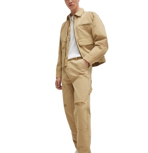 <b>Heavy</b> <b>Duty</b> Canvas Work Lined Outdoor Turn Down Collar Casual Jacket Men Work Custom Breathable Fabric Mechanics Jacket For Men - Product Image 5