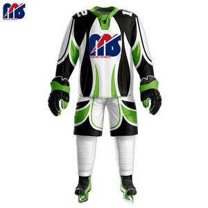 Conjuntos de uniformes de hockey sobre hielo de poliéster de diseño personalizado de calidad superior Servicio OEM Nombre del equipo Impresión por sublimación Ropa de equipo - Product Image 2