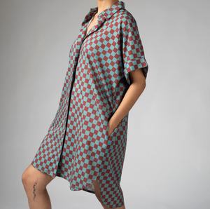 Chemisier à manches kimono en coton biologique 100 % de haute qualité, écologique, respirant, anti-plis, à carreaux, en dentelle, pour femme - Product Image 1