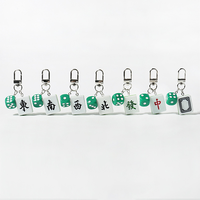Porte-clés Mahjong en résine, pendentif dés de Mahjong, breloque pour sac et portefeuille, accessoires de mode, cadeau porte-bonheur, ornements de porte-clés Mahjong