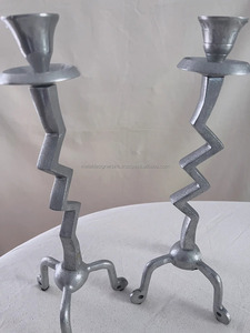 Zig Zag Design Metal Floor Vela Pilares Decoración para el hogar Vajilla de Navidad y linternas para el salón Otros portavelas y tarros - Product Image 5