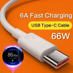 Kabel USB Type-C PVC Fleksibel Super 1.2m Grosir, Pengisian Cepat 6A, Tembaga Murni, untuk Tablet IOS, Earphone, Komputer - Product Image 6