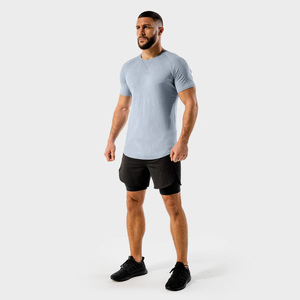 Camisetas de entrenamiento de gimnasio de verano para hombre, camisetas transpirables de secado rápido para entrenamiento al aire libre y correr, patrón sólido - Product Image 4