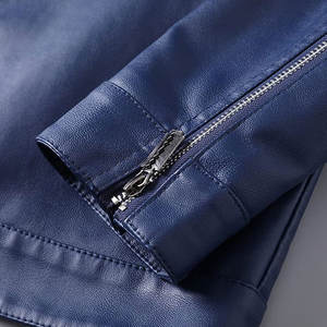 Veste en cuir pour homme tendance Streetwear Coupe classique Veste en cuir confortable - Product Image 5