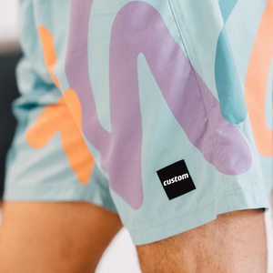 Shorts de bain confortables à séchage rapide, sublimation, recyclage, logo personnalisé, imprimé classique décontracté, maillots de bain pour hommes - Product Image 2