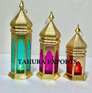 Classy <b>Glass</b> <b>Lantern</b> With Clear Panels And Soft Glow That Adds Sophistication To Indoor And Outdoor Decor For Ramadan Decoration - Product Image 2