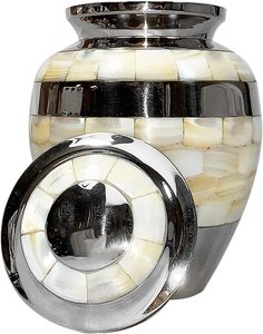 Urnas para mascotas y humanos Madre de perla Urna de cremación funeraria Tamaño mediano Capacidad para 40 libras - Product Image 4