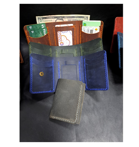 Classic Slim Genuine Leather <b>Wallet</b> with Colorful Logo Design <b>Zipper</b> Closure Made in Turkey - Product Image 1