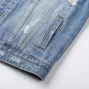 Chaqueta Vaquera de Invierno Personalizable para Hombre, Chaqueta de Mezclilla de Algodón de Alta Calidad, Cuello Camisero, Chaqueta de Moda Entallada para Hombre - Product Image 5