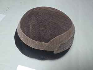 Los Angeles Men's Deep Wave Frontless Remy Indian Taz Hair Wig Loose Yaki <b>Toupee</b> Hair Wig - Product Image 6